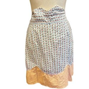 Vintage floral stripe waist apron